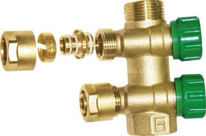 Brass 2-Way Manifolds with Plastic Caps (a. 0181)